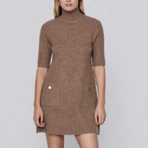 ZARA Camel Sweater Dress Size M NWT